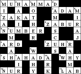 Crossword 1 Answer